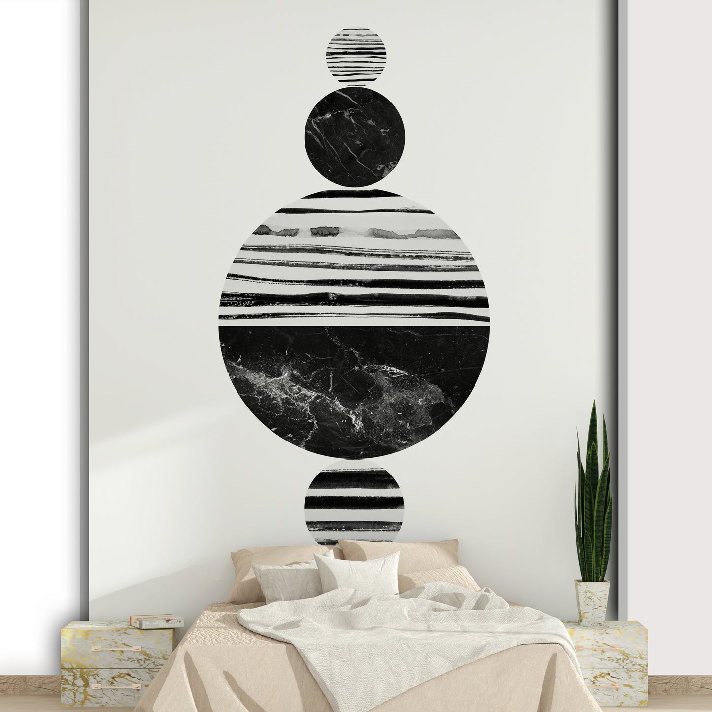 Muted abstract shapes design for elegant interiors