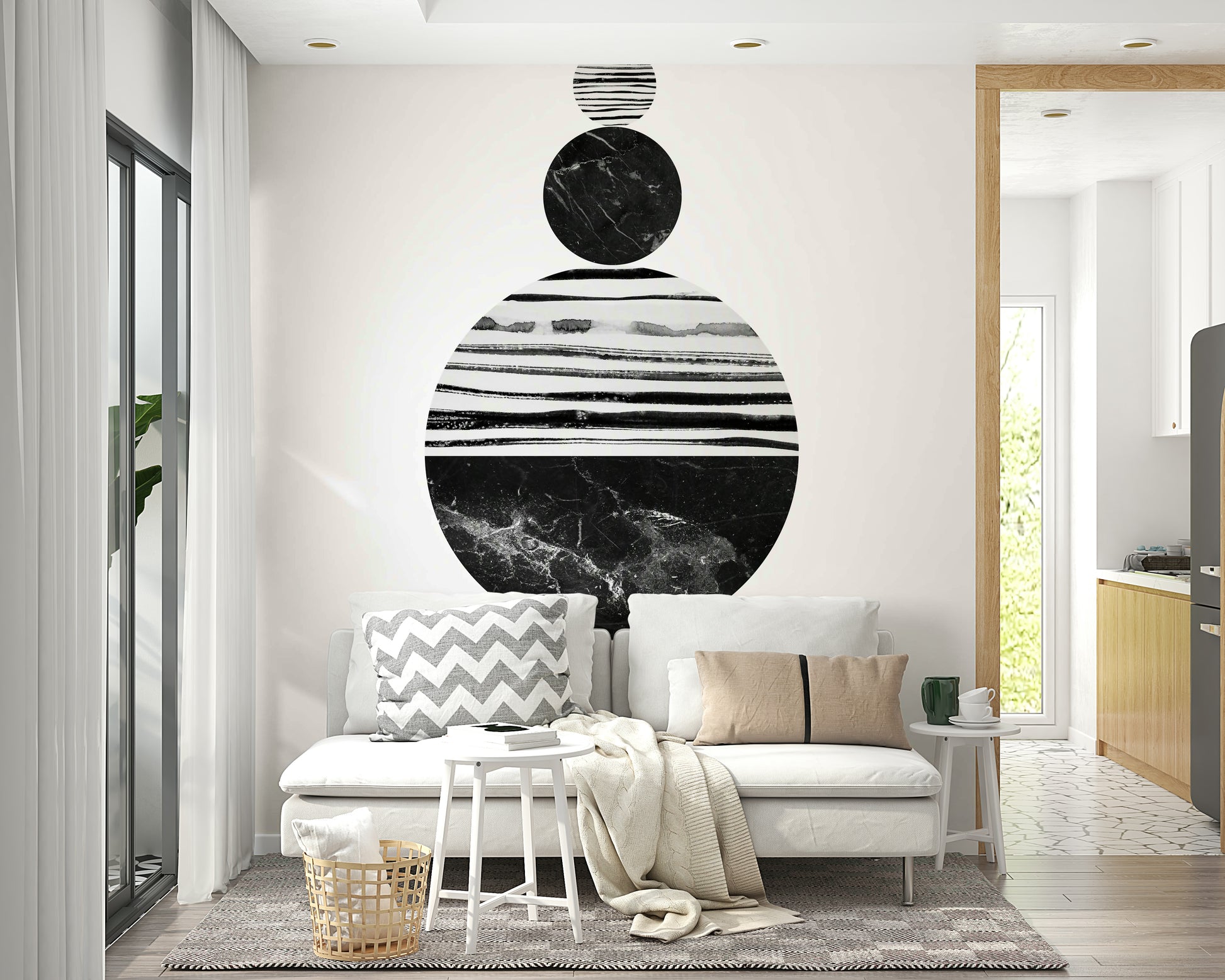 Soft pastel abstract shapes wallpaper for calm spaces