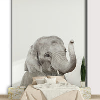 Illustrated baby elephant wallpaper with balloons