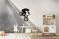 Black-and-white biker wallpaper with a retro feel