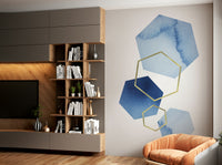 Chic blue and gold geometric design for contemporary walls