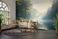 Calm forest stream wallpaper for walls

