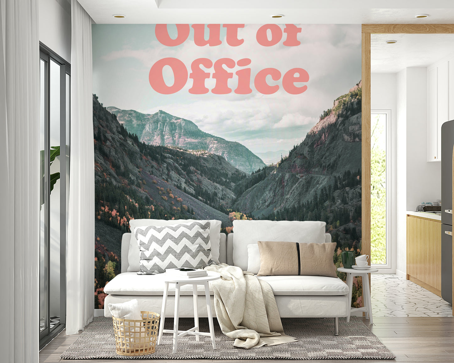 Colorful forest and hill wallpaper

