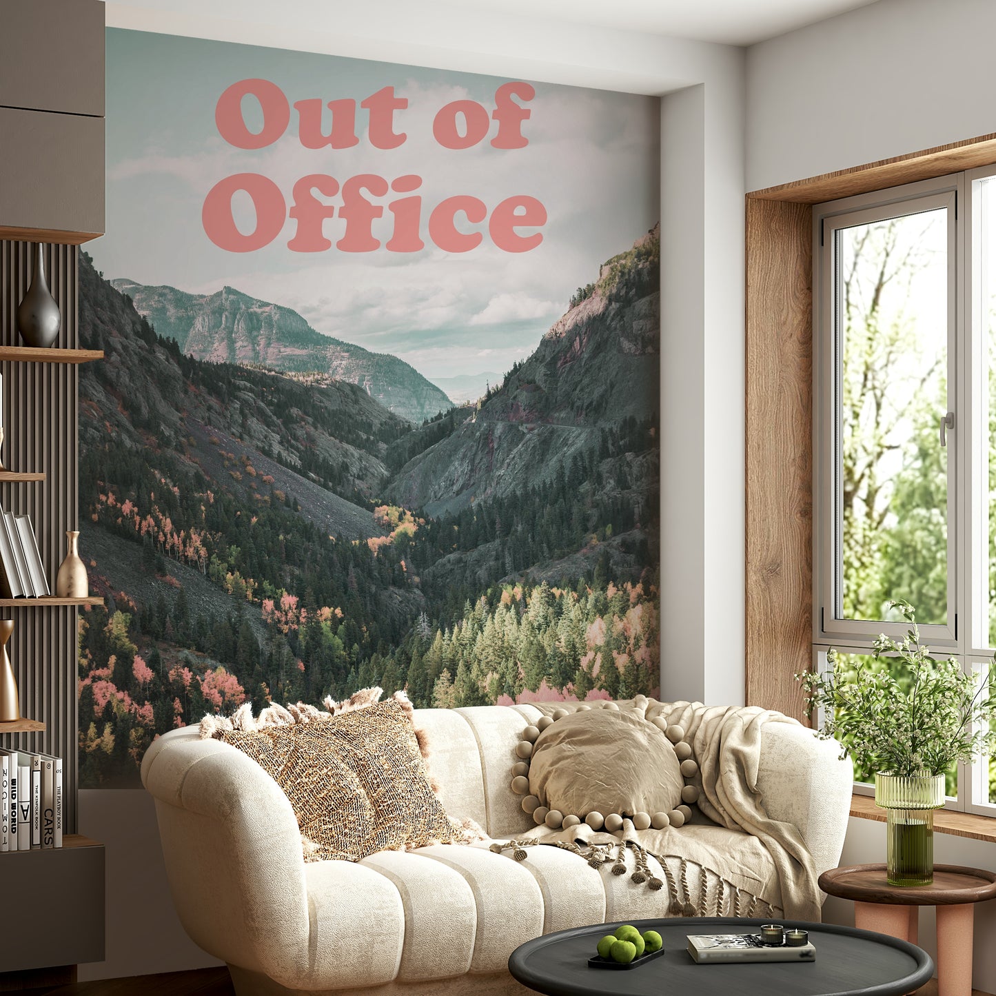 Bold type scenic valley wallpaper

