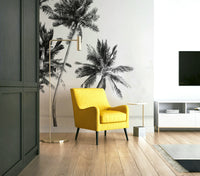 Island coast mural in black and white

