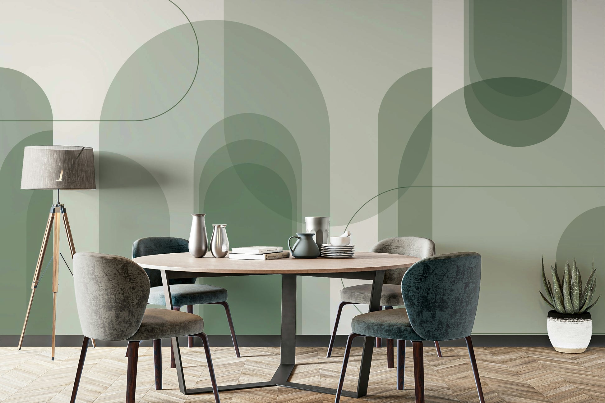 Olive green abstract wall wallpaper

