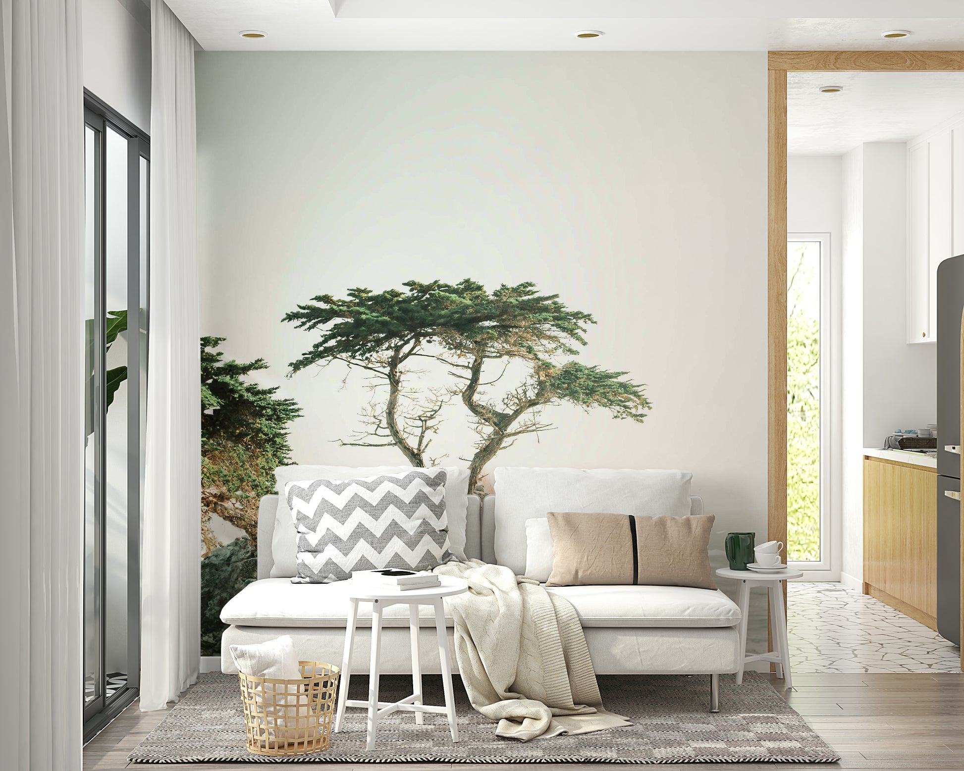 Coastal Monterey mural for relaxing home environments

