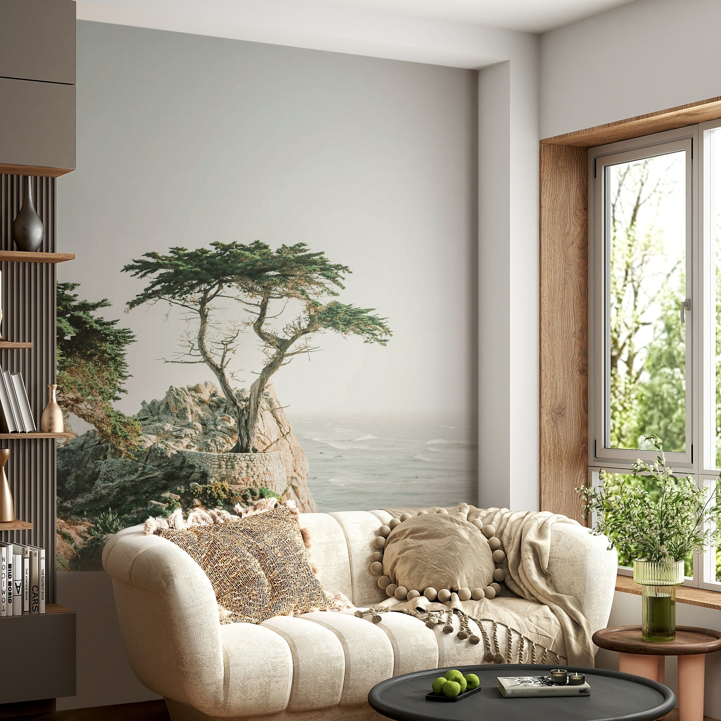 Elegant Monterey mural for nature-themed spaces

