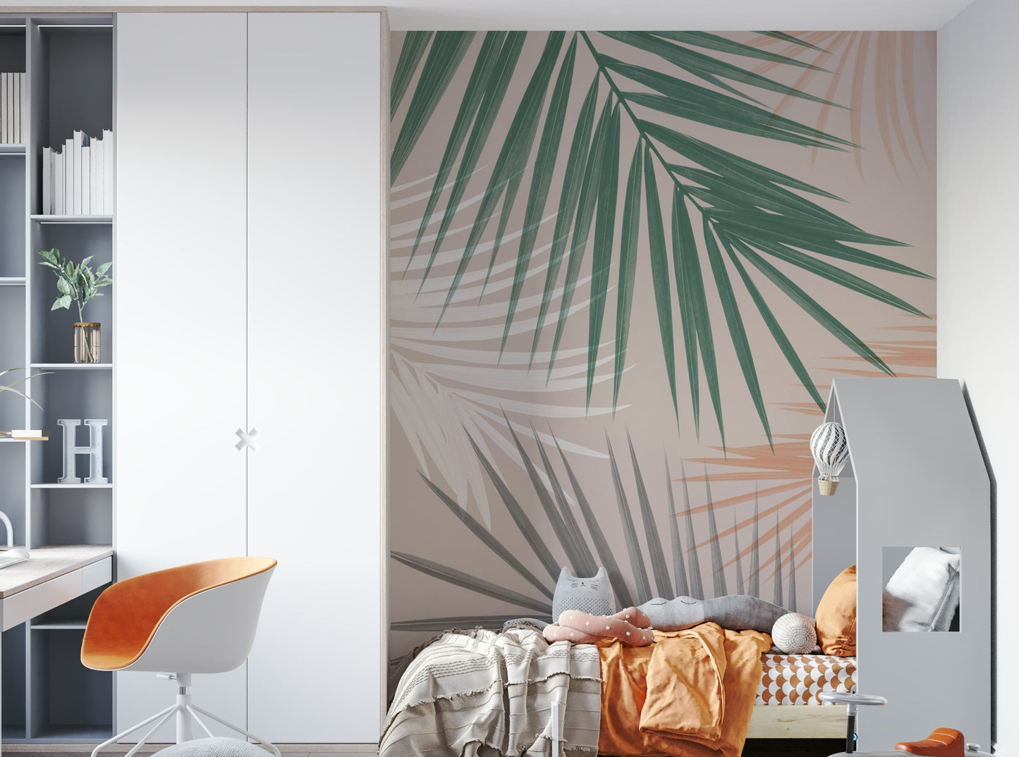 Palm leaves play design for nature-inspired rooms

