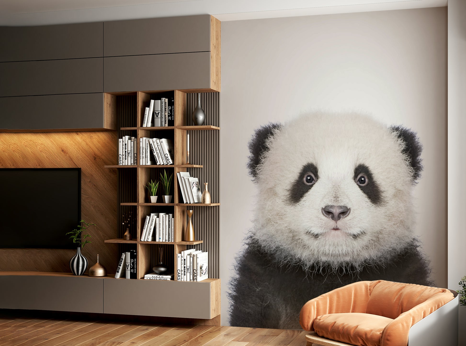 Nature-inspired panda wall art mural

