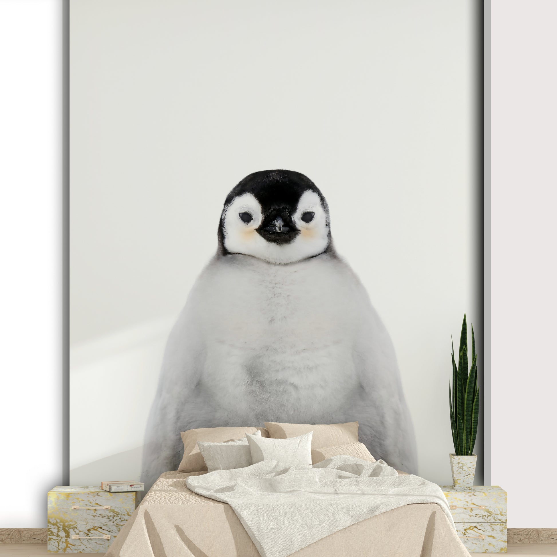Unique penguin wall mural for animal lovers

