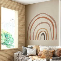 Earthy toned rainbow wallpaper print

