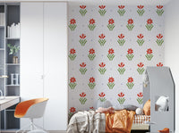 Repeating flower motif wallpaper for walls

