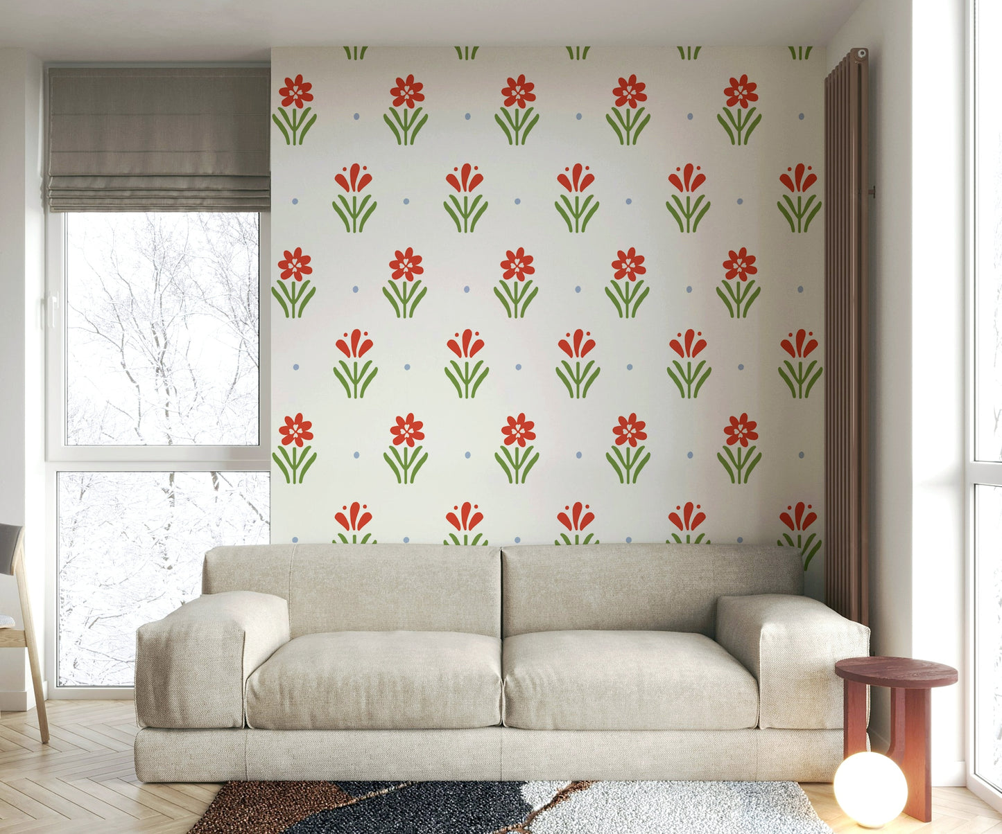 Traditional cottage flowers wallpaper for walls

