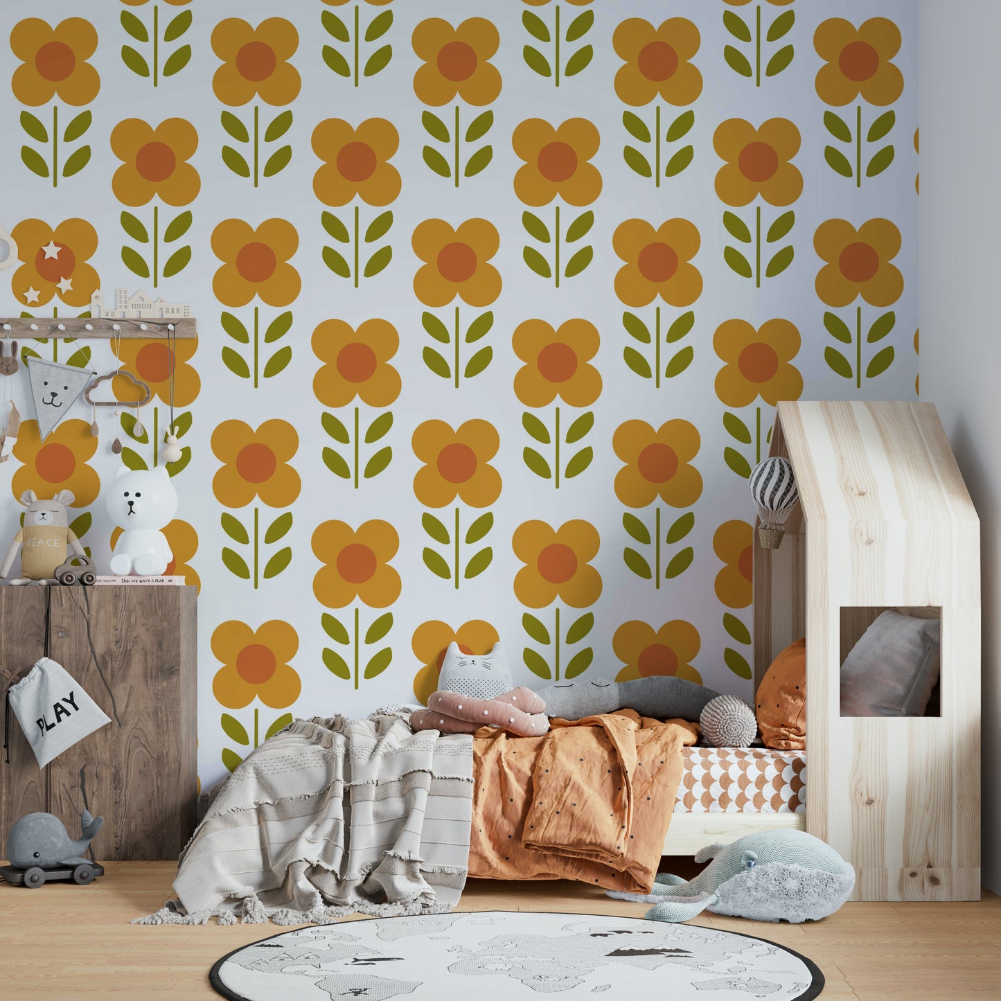 Bold daisy flower wallpaper for walls

