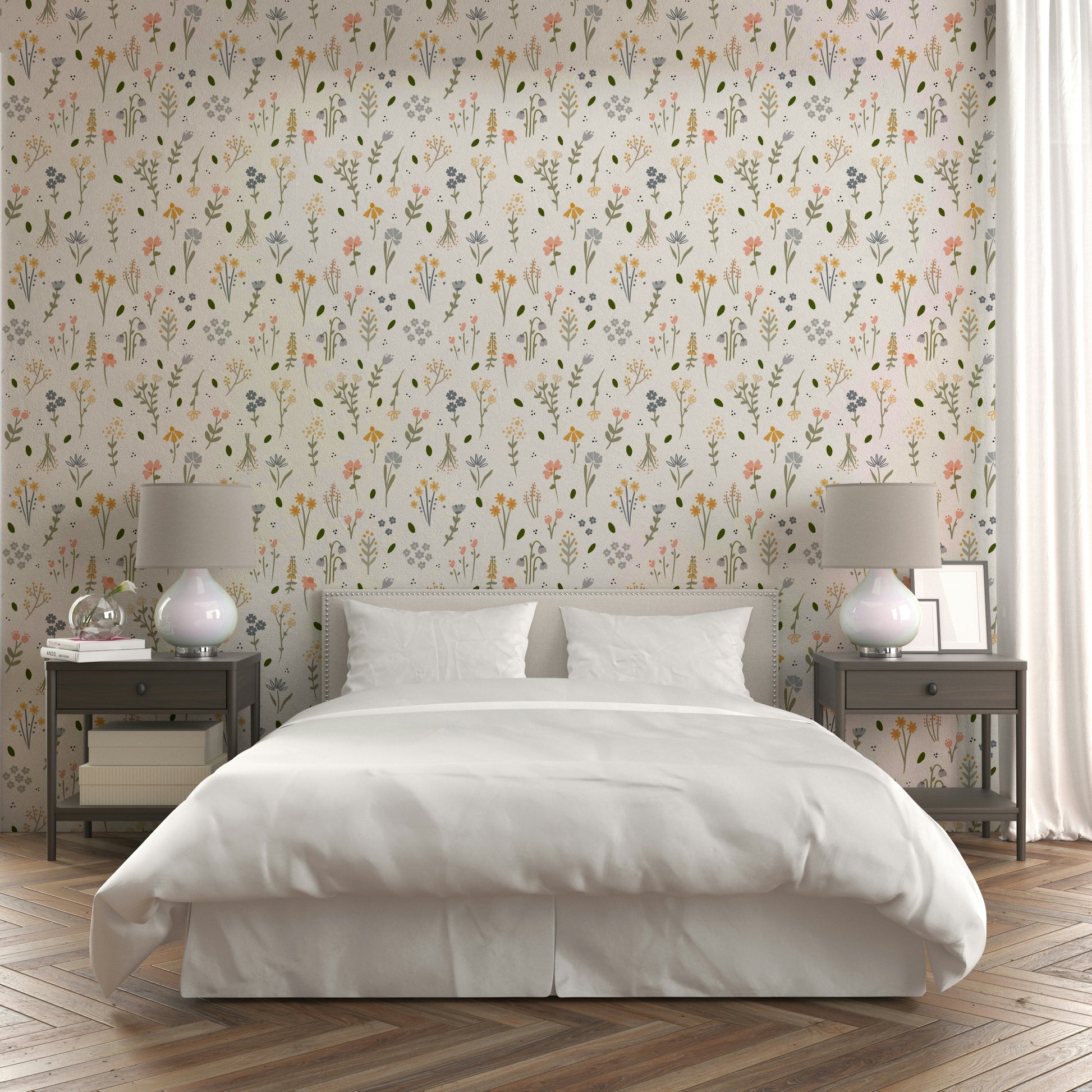 Country garden style wallpaper for walls

