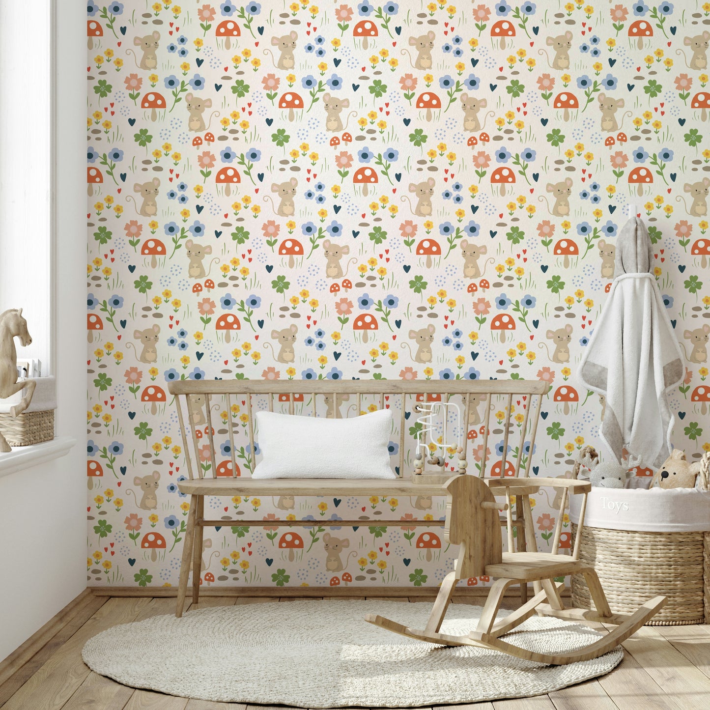Colorful floral mouse wallpaper pattern


