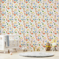 Adorable mouse with mushrooms wallpaper

