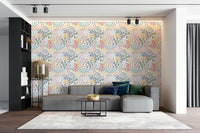 Hand-drawn patchwork flower wallpaper

