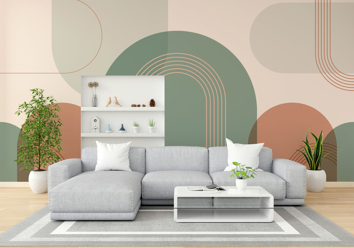 Soft color archway wall mural print

