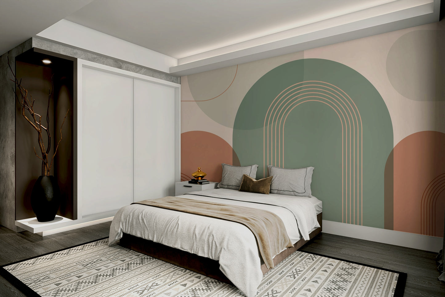 Pastel arch pattern wallpaper for walls

