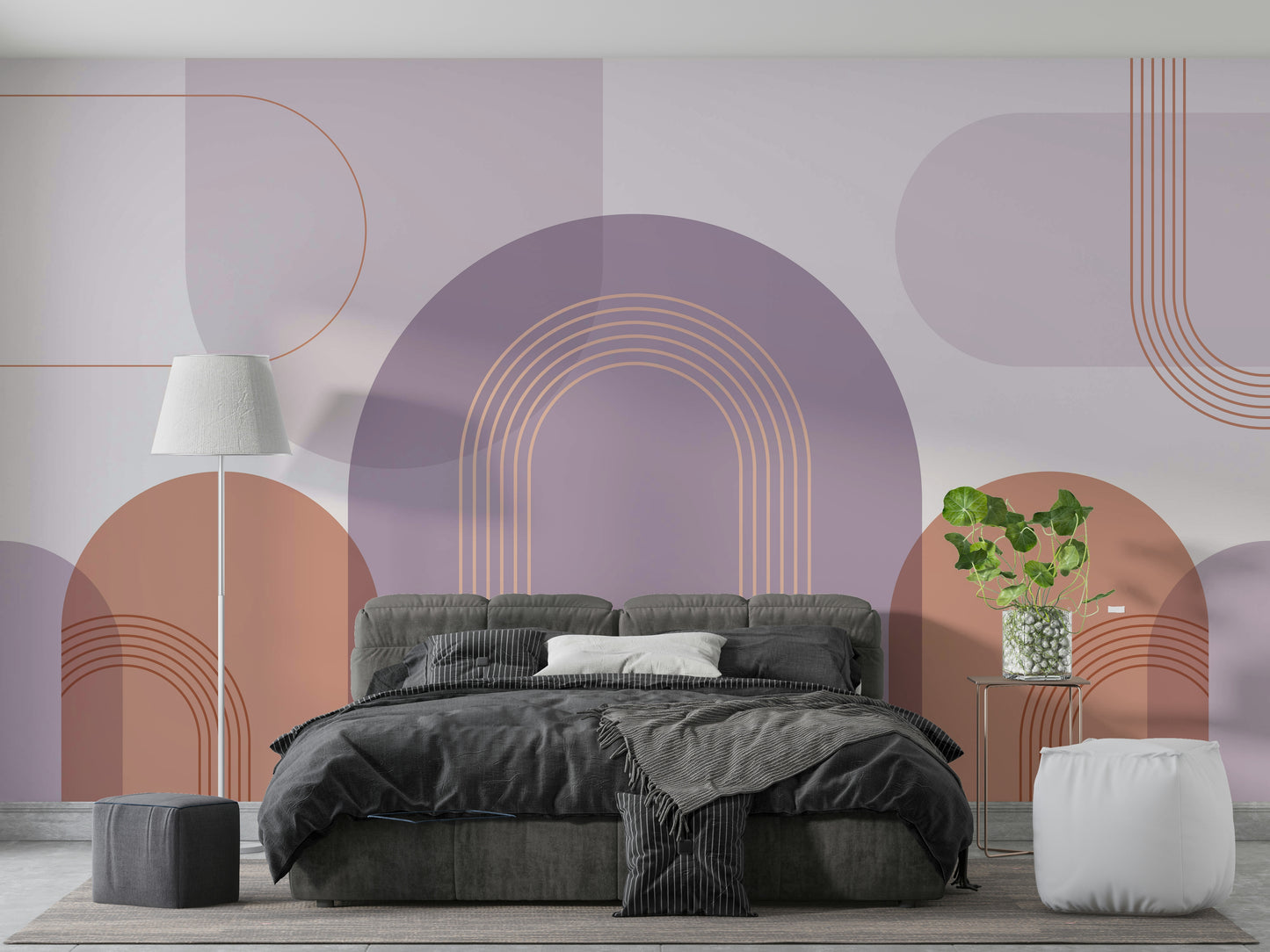 Soft pastel arch wall mural print


