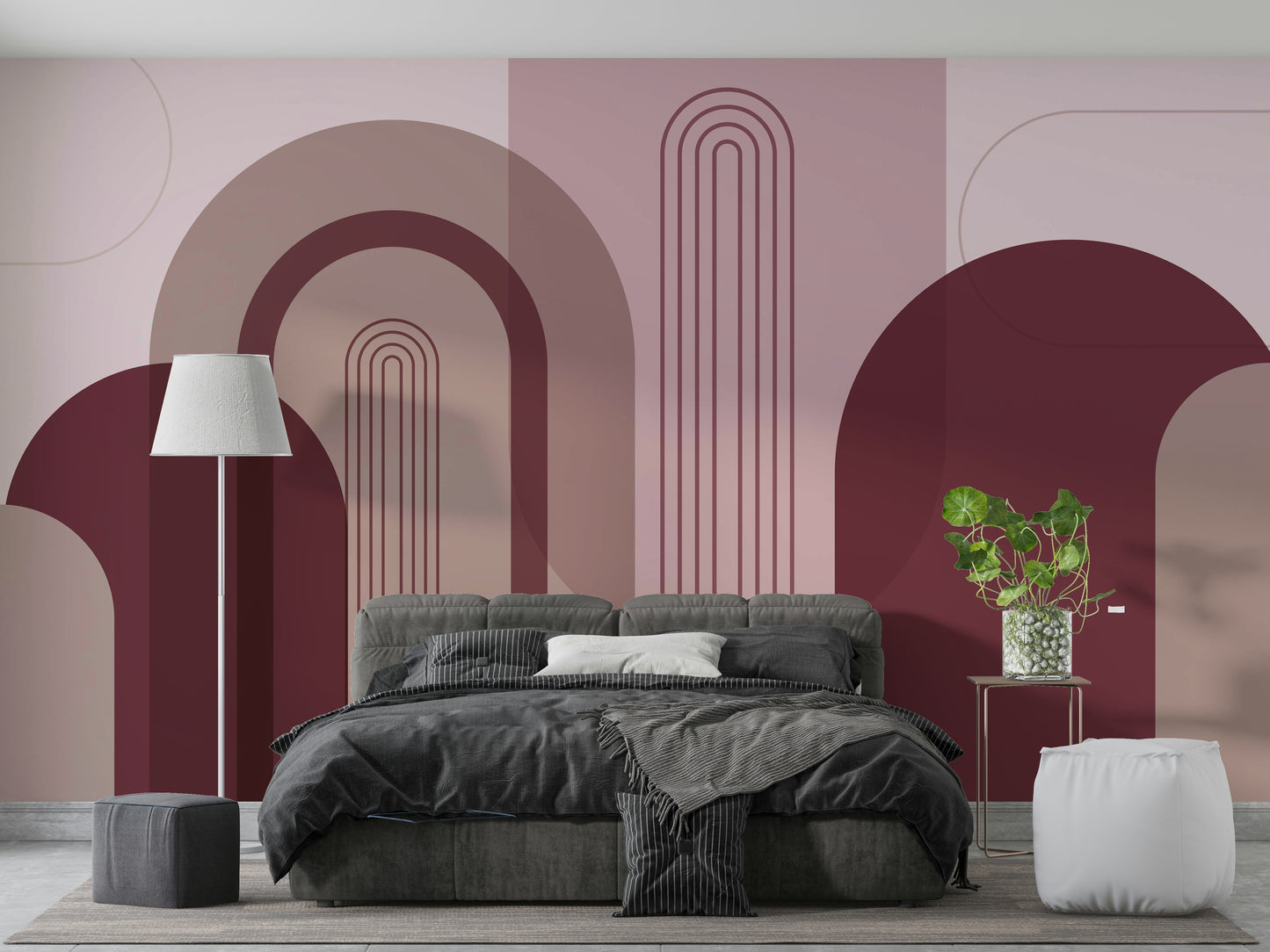 Deep pink and rose arch wallpaper

