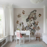 Illustrated map of Europe with animals

