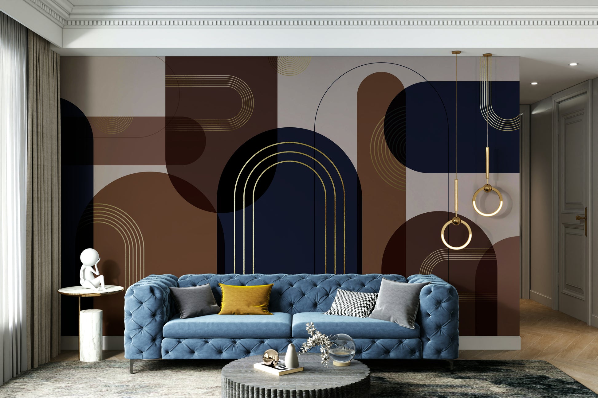 Sophisticated arched wallpaper for walls

