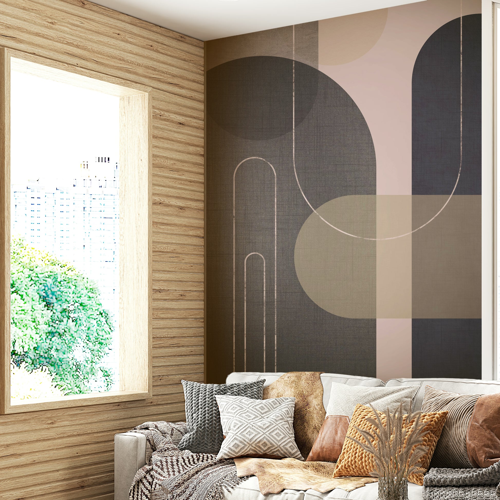 Subtle fabric texture mural for modern spaces

