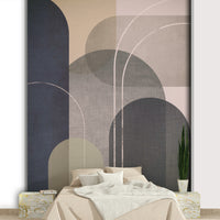 Modern Mid Century linen mural for a stylish and timeless look

