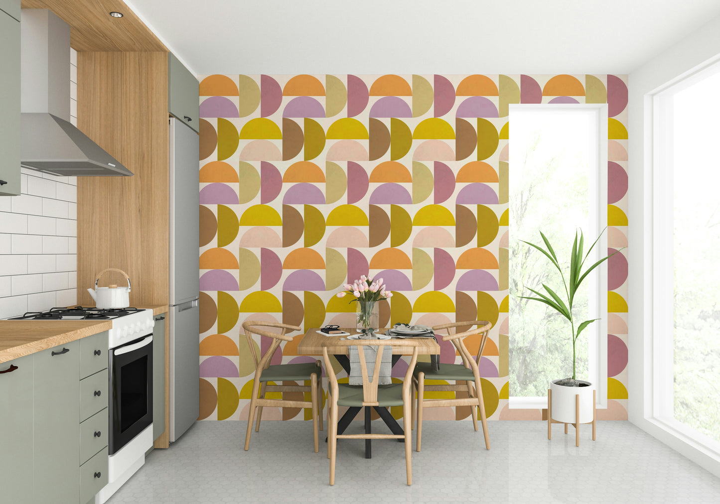 Mid-Century Modern Hues Wallpaper⁠