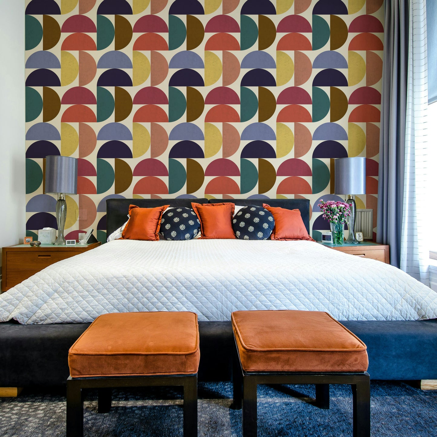 Mid-Century Modern Mosaic Wallpaper⁠