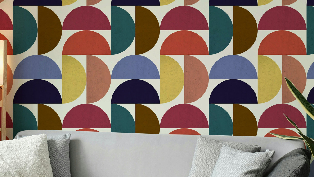 Mid-Century Modern Mosaic Wallpaper⁠