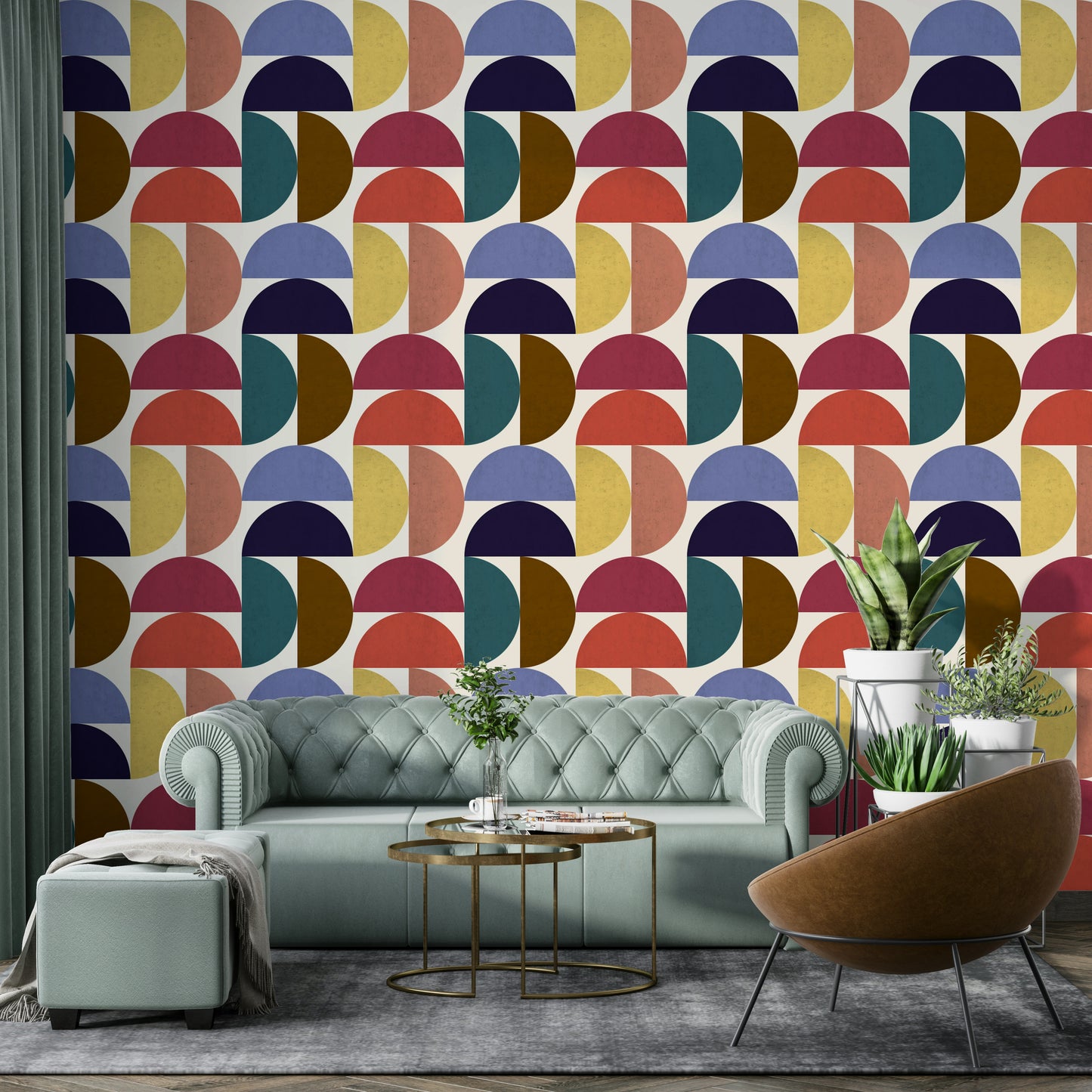 Mid-Century Modern Mosaic Wallpaper⁠