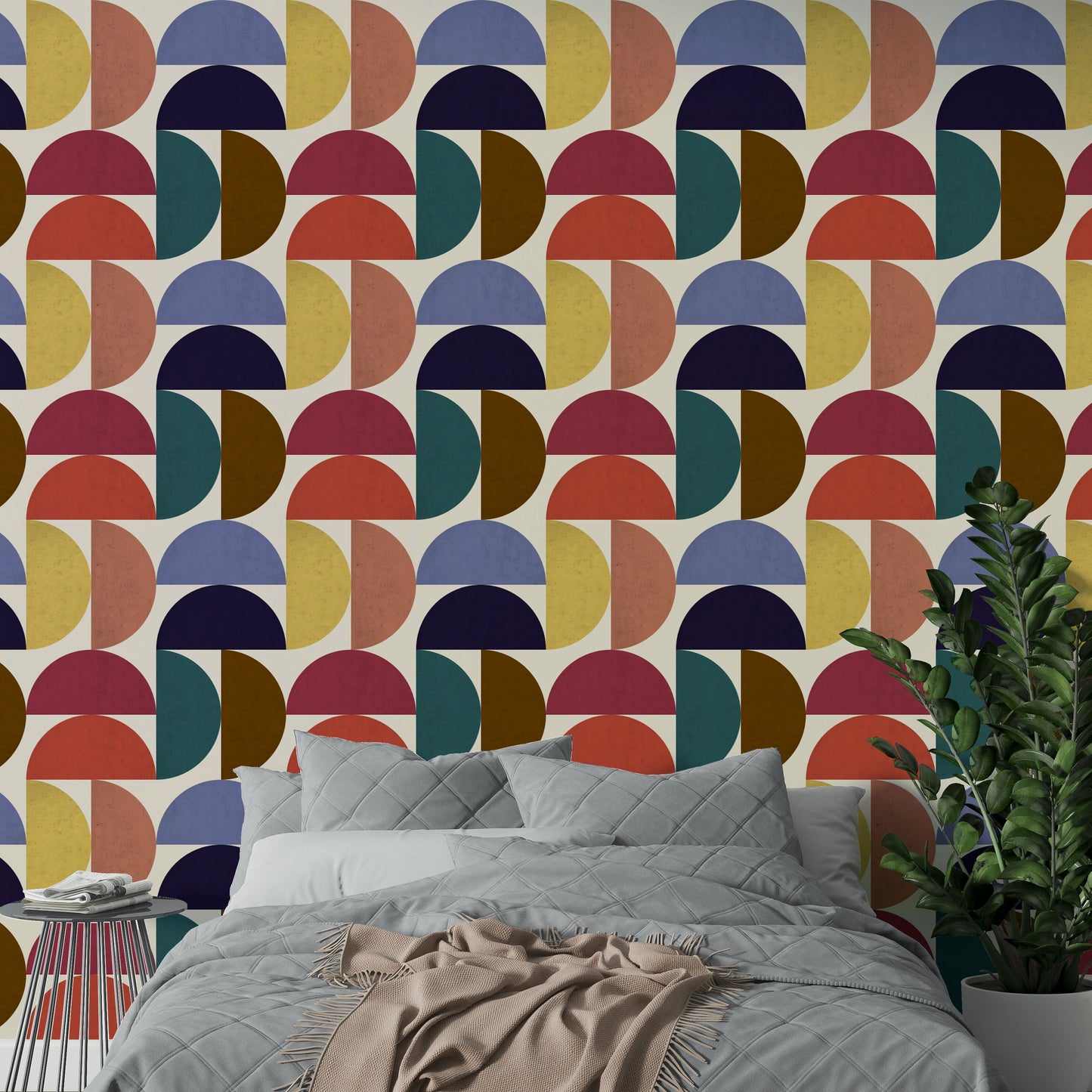 Mid-Century Modern Mosaic Wallpaper⁠