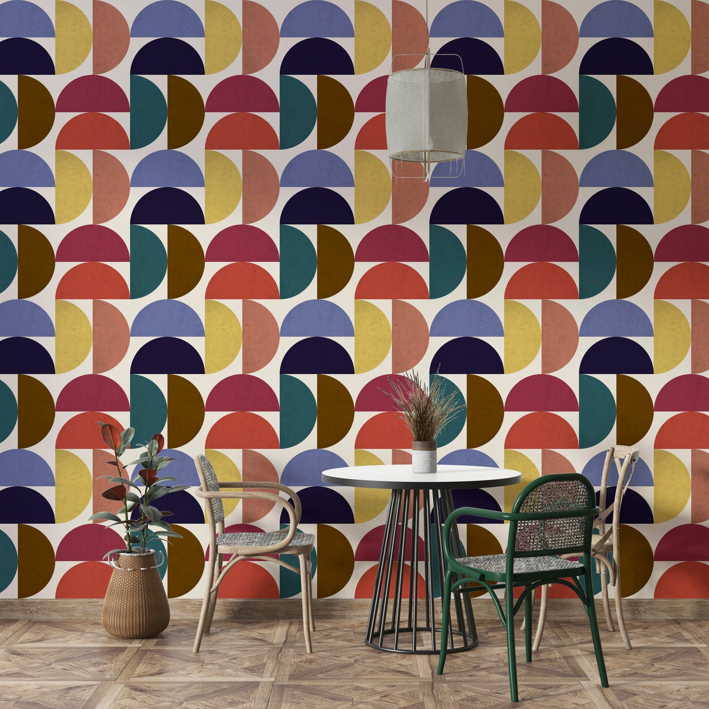Mid-Century Modern Mosaic Wallpaper⁠