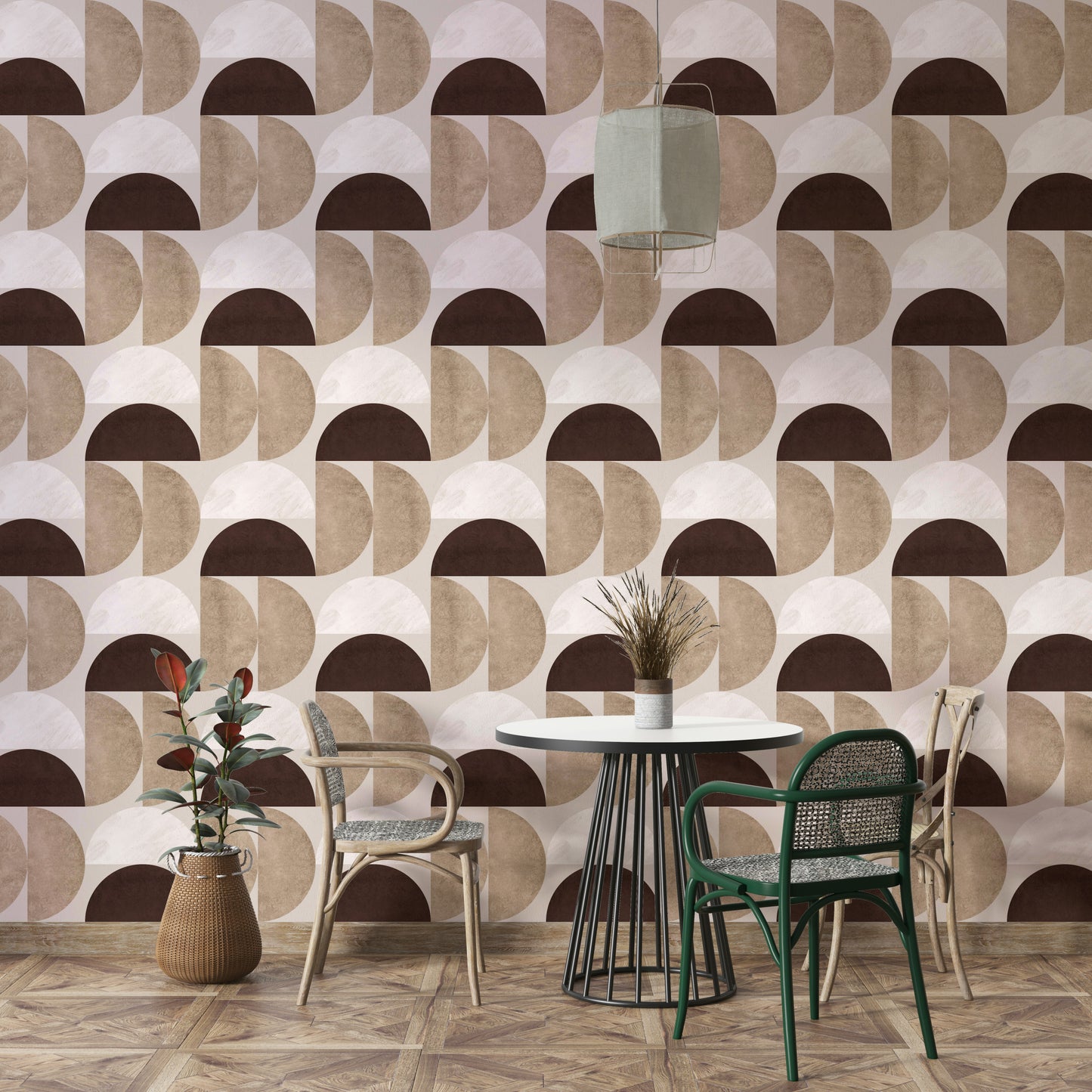 Modern Mid-Century Semicircles Wallpaper⁠