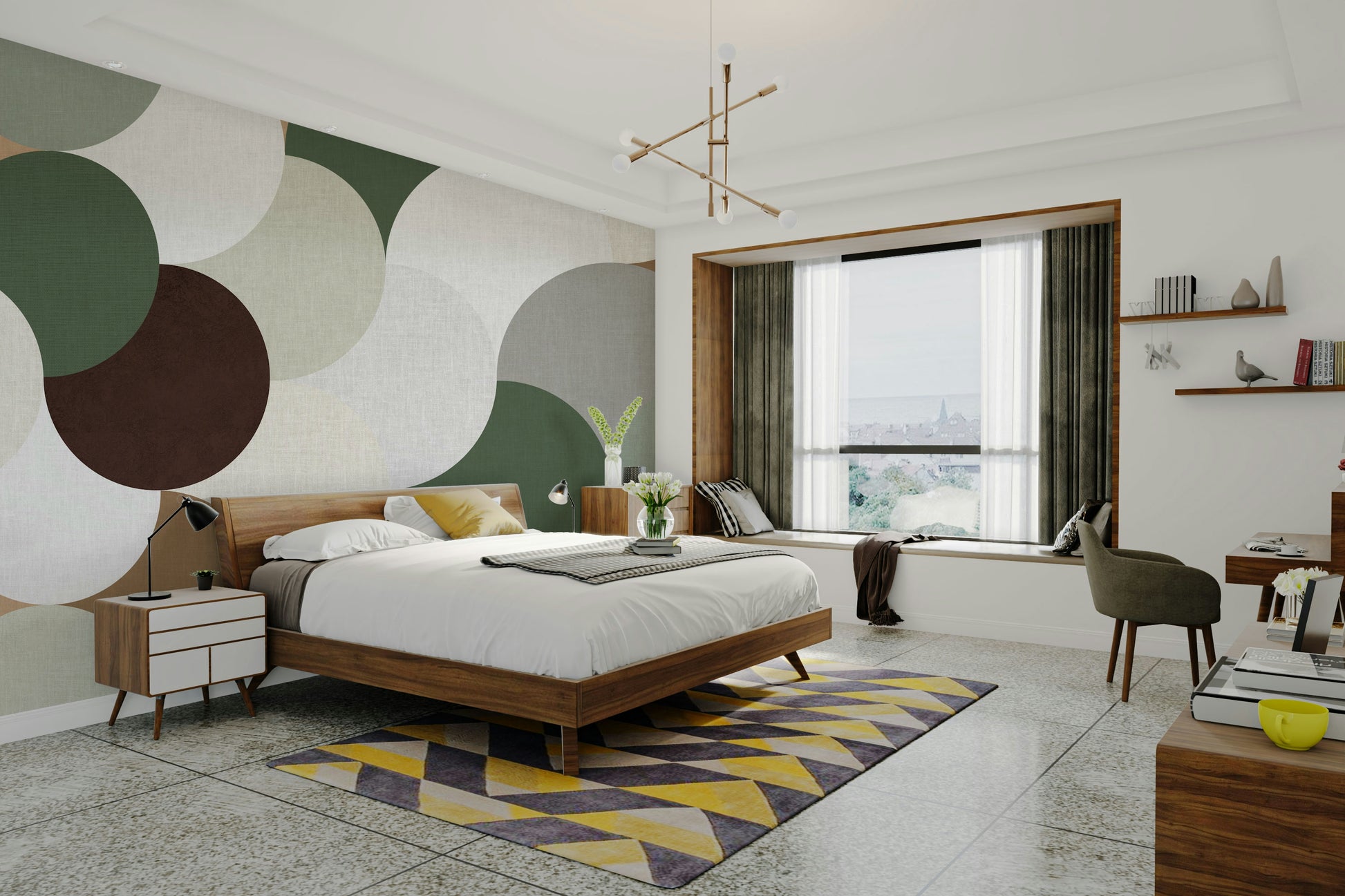 Textured round shapes in muted earth tones

