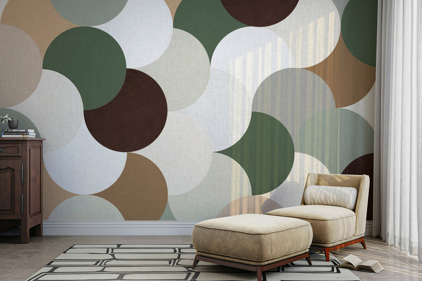 Abstract overlapping circles wall wallpaper

