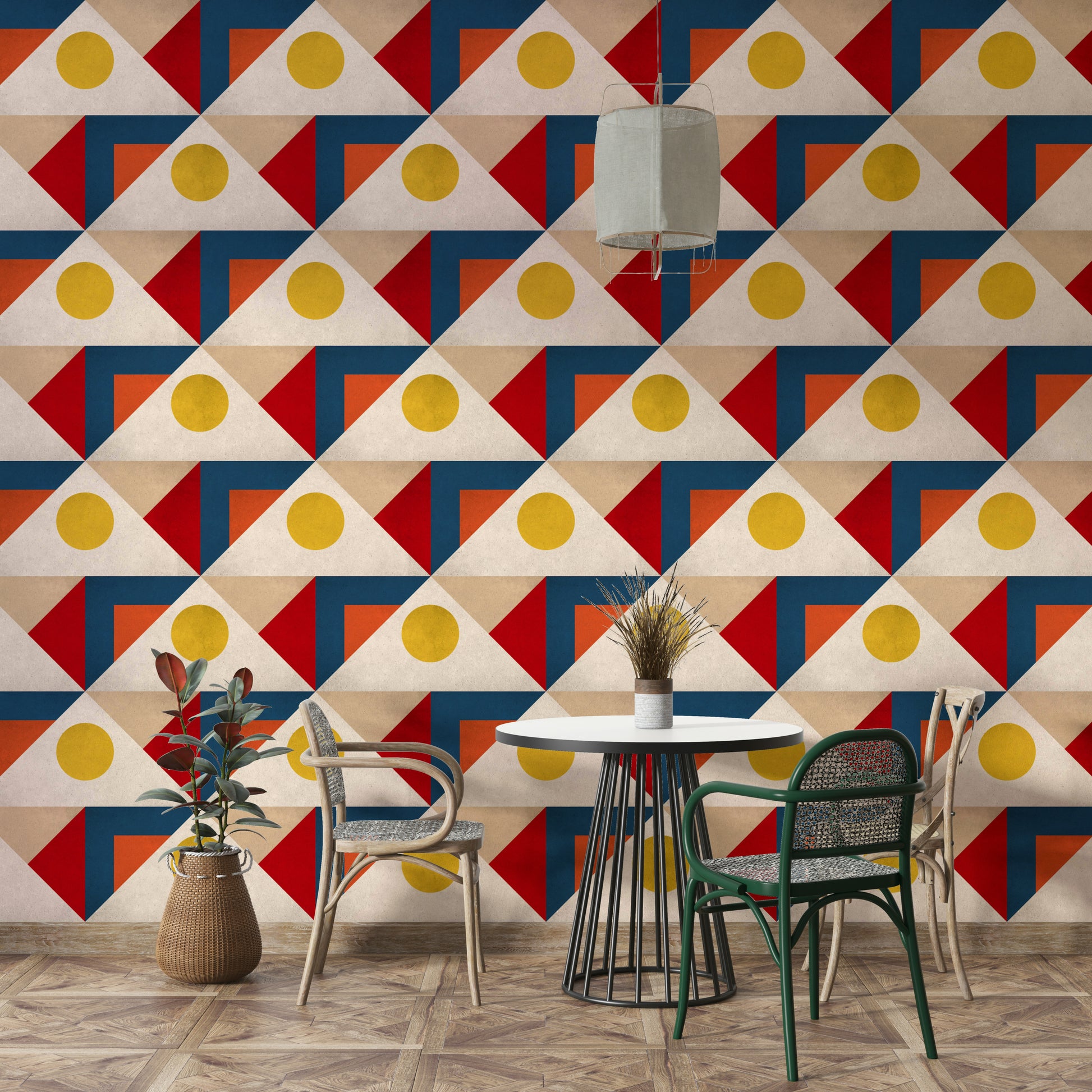 Chic Geometric Harmony wallpaper for contemporary spaces

