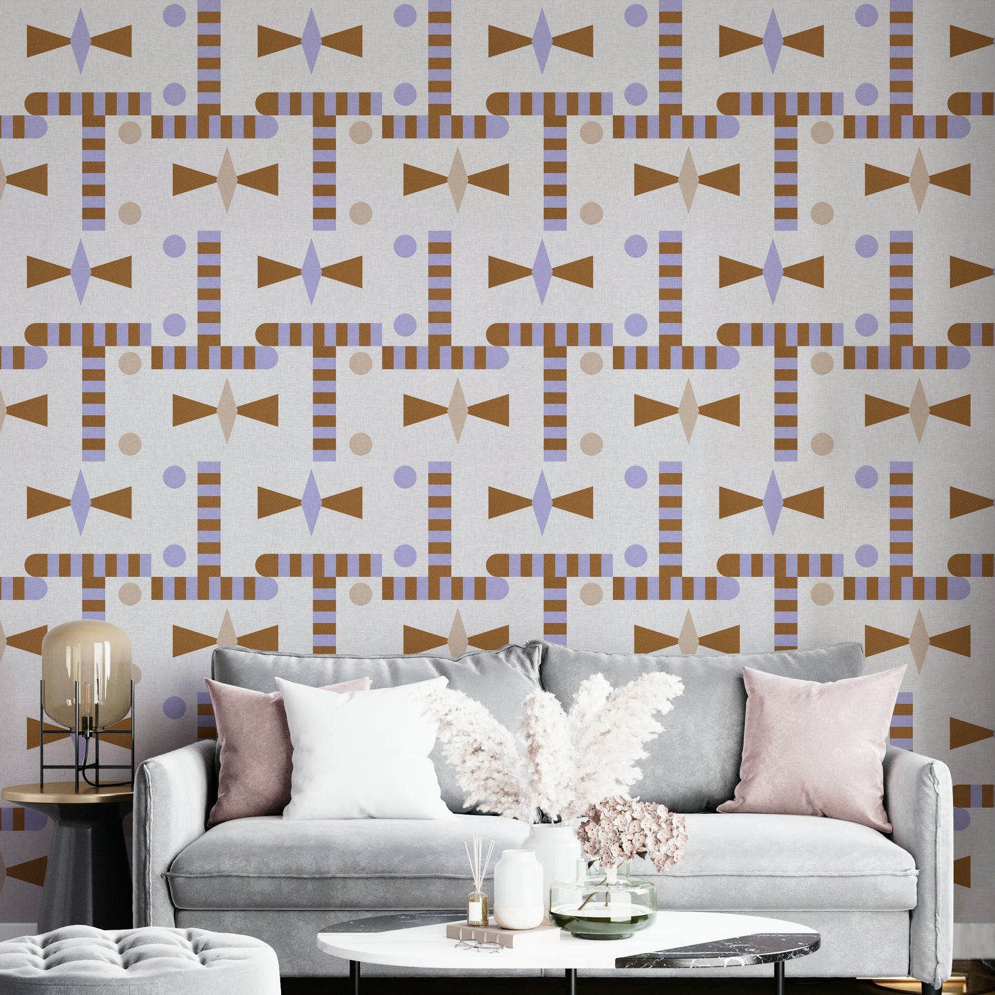 Abstract modern textile-style wall mural

