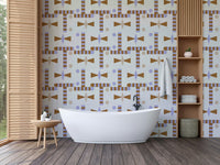 Neutral woven look wallpaper for walls

