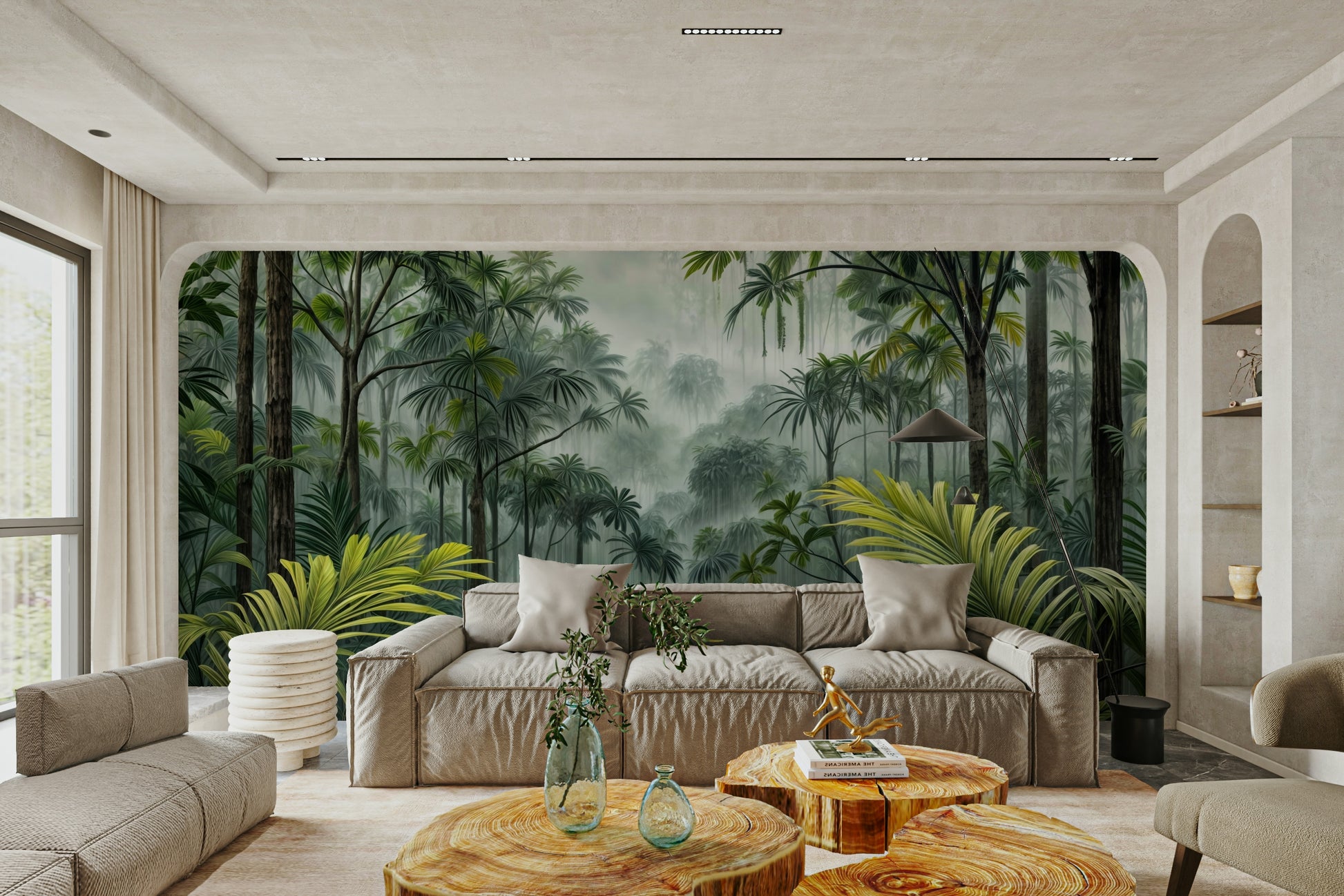 Green rainforest backdrop mural

