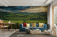 Scenic Tuscany field mural design

