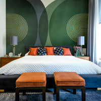 Bold mid-century patterns in mural format

