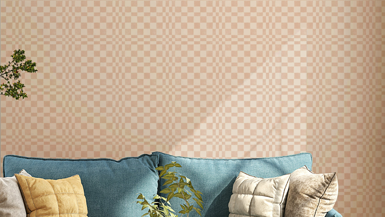Terracotta funky woven check jewel jungle wallpaper for bold spaces

