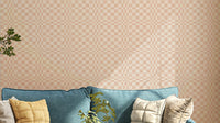 Terracotta funky woven check jewel jungle wallpaper for bold spaces

