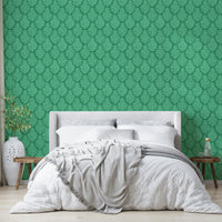 Scallop green leaf jungle wallpaper for a tropical feel

