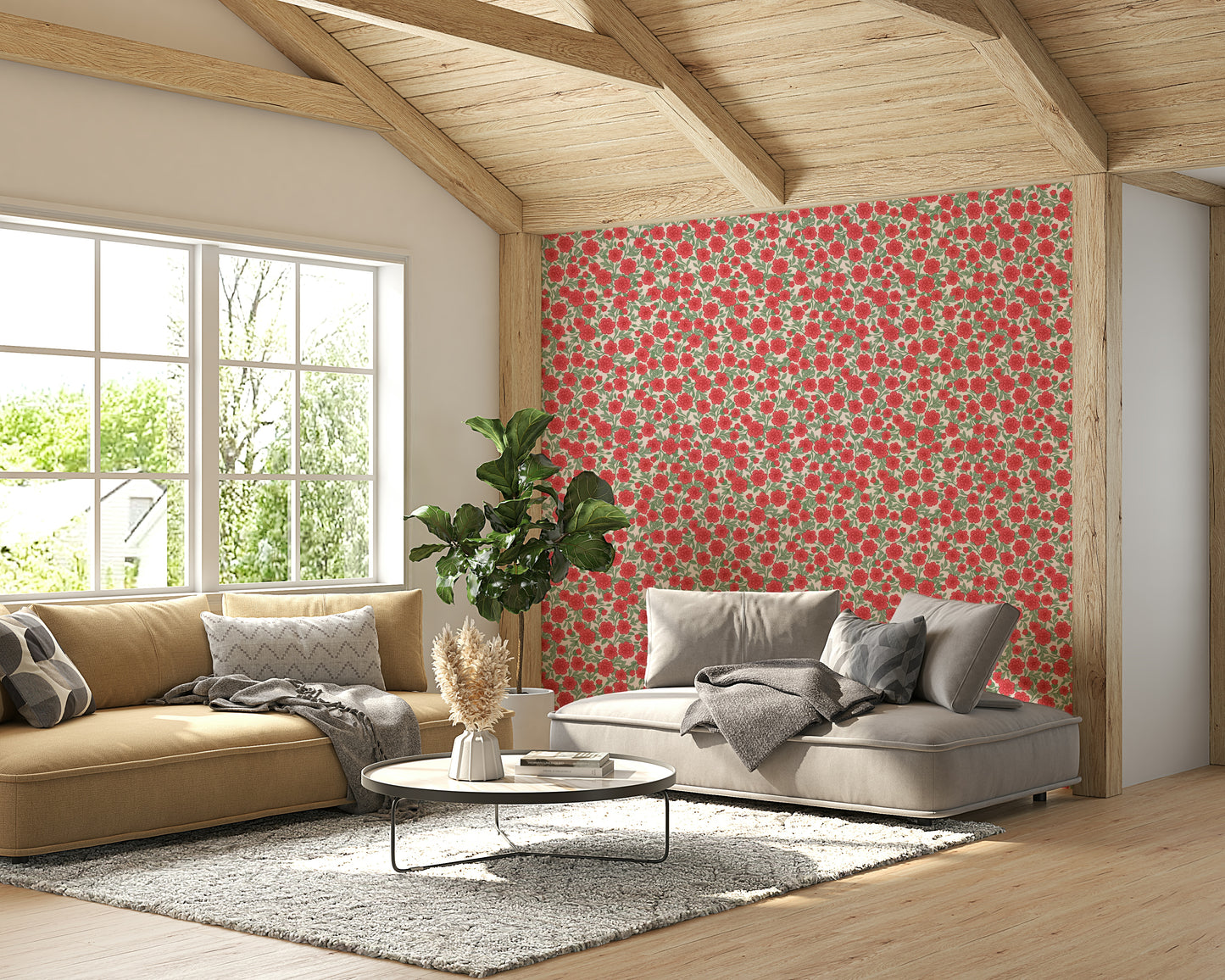 Elegant Juno Welcoming Walls pink floral wallpaper design


